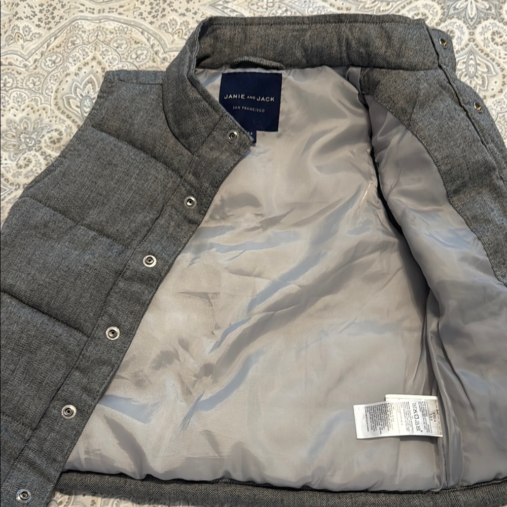 Boys Janie and Jack Gray Puffer Vest